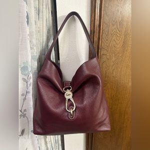 Dooney & Bourke Maroon Florentine Logo Lock Purse and kiss lock wallet